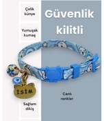 Resim Caramelos Güvenlik Kilitli Kedi Tasması, Isimli Kedi Tasması Mtkk 