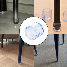 Resim 20 adet Şeffaf Masa ve Sandalye Bacak Kapakları Silikon Tabure Ayak Kapağı Kaymaz Sandalye Ayak Kapağı Masa Ayak Pedli Tabure Bacak Kapağı Aşınmaya Dayanıklı Masa ve Sandalye Ayak Pedi 