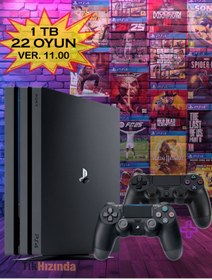 Resim ProGameX SONY Playstation 4 Pro 1 Tb + 2 KOL - 20 Dijital Oyun Versiyon:11,00 Kırık Model 