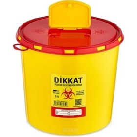 Resim Umbex Plus-1,3 Lt Tıbbi Atık Kovası Enfekte Kovası Sarı Renk 10 Adet 