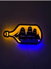 Resim Gemi Temalı Led Işıklı Tablo 