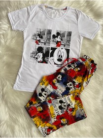 Resim lindros Mickey Mouse Baskılı Pijama Takım 