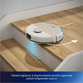 Resim Philips 3'ü 1 Arada Islak, Kuru ve Moplu Premium Robot Süpürge, Ultra Emiş Gücü 5000 Pa, 180 Dk Uzun Çalışma Süresi, Ultra Sessiz, Aqua Istasyonlu - LUCİOLE BEYAZ LAMBADER HEDİYE! 