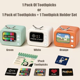 Resim 1 Paket Diş Çubuğu / 1 Paket Diş Çubuğu + 1pc Diş Çubuğu Tutucu - Vintage TV Stili Diş Çubuğu Kutusu - Eğlenceli Pop-Up Dağıtıcı, Yurtlar, Partiler ve Mutfak Kullanımı İçin Harika Hediye, 4th of July Partileri veya Okul Yurtları Dekorasyonu İçin Harika 