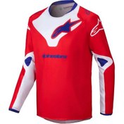 Resim Alpinestars Youth Racer Veil Off-road Genç Motosiklet Jerseyi Kırmızı Beyaz Mavi 