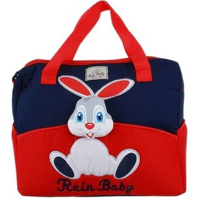 Resim Anne Bebek Bakım Çantası Tavşan Temalı Kırmızı 