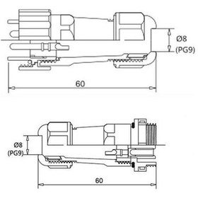 Resim Sd16 7 Pin 16Mm Su Geçirmez Konnektör Takımı 
