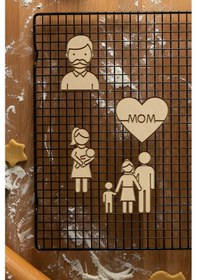 Resim Aile Seti Kurabiye Kalıbı, Hamur Şekillendirici, Bisküvi Kalıbı, Kolay Kesim Ucu Beyaz 