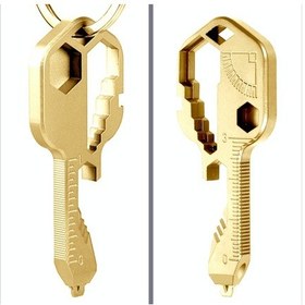 Resim Omeniv Anahtar Form Anahtarlık Kamp Çakı Alyen Testere Cetvel Gold Çok Renkli 