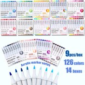 Resim 9/126 Renkli Akrilik Marker Kalem Seti, Taşlar, Paskalya Yumurtaları, Seramik, Ahşap, Cam vb. için DIY El İşleri İçin Kullanılan Yumuşak Fırça Başlı Markalar, Canlı Renkler, Kullanımı Kolay, Profesyonel Sanatsal Kullanım, Mükemmel Sanat Kırtasiye Festival Hediyesi 