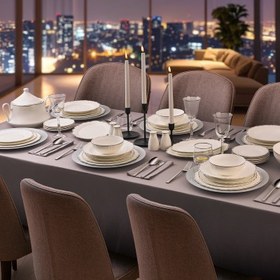 Resim Evaliza Moon Platin 85 Parça 12 Kişilik Yemek Takımı 