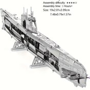 Resim 3D Metal Puzzle Kendin Yap Modeli Denizaltı Model Üç Boyutlu Metal Puzzle El Yapımı Model Kız Arkadaşa Düğün Hediyesi Tatil Hediyesi Noel Hediyesi Masaüstü Süs 