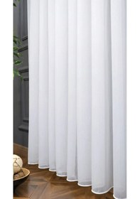 Resim Caserta 448 İpek Bambu Armür Dokuma Beyaz Düz Tül Perde 1.sınıf Premium Kalite Beyaz 