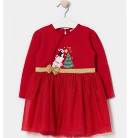 Resim Name Baby & Kids Kız Bebek Beli Fiyonk Detaylı Anvelop Yılbaşı Elbise Nbk-24923 Kırmızı 