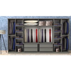 Resim Damla 8 Kapaklı Dolap Gardırop Füme 