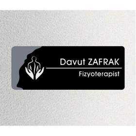 Resim zafrakreklam Ofis Kapı İsimliği, Yönlendirme Levhası Antrasit 26X10Cm Fizyoterapist ÖZELLEŞTİRİLEBİLİR İSİM 
