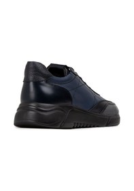Resim Deery Hakiki Deri Lacivert Erkek Sneaker Ayakkabı - 01962Mlcve01 Lacivert 