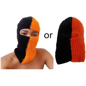 Resim Gökkuşağı Renklerinde Çizgili Balaklava Cadılar Bayramı Balaklava Örme Balaklava Kapüşonlu Atkı Unisex Kışlık Atkı Rüzgar Geçirmez Lotus Kökü Nişastası Diğer 
