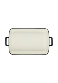 Resim Lava Fırın Tepsisi Dikdörtgen İçi Krem Siyah 26 X 40 Cm Siyah 
