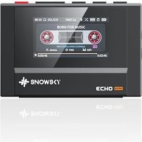 Resim SnowSky/FiiO Echo MINI HiFi Bluetooth MP3 Çalar, 15 Saat Oynatma, Bağımsız Ses Kontrolü, 3,5 mm/4,4 mm Kulaklık Çıkışları (Siyah) 