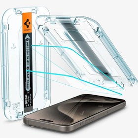 Resim Spigen iPhone 15 Pro Max Cam Ekran Koruyucu Kolay Kurulum GLAS.tR EZ Fit Slim HD (2 Adet) - AGL06872 