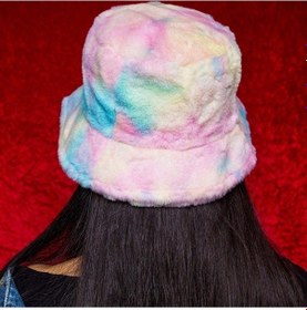 Resim Çılgıntrend Gökkuşağı Renk Peluş Balıkçı Şapkası Çok Renkli 