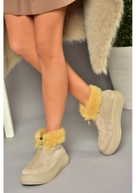 Resim Fox Shoes T811231102 Bej Süet Kadın Bot Bej-süet Bej 