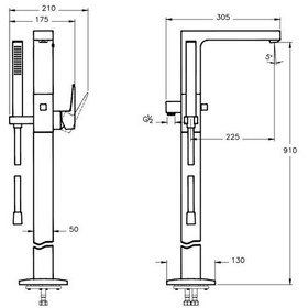 Resim Artema Root Square Yerden Küvet Bataryası Altın A4276023 Altın 