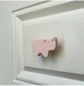 Resim Pomerol Pembe Gergedan Dolap Kulpu - Çocuk Odası, Mutfak Ve Banyo İçin Sevimli Mobilya Kulp, Kulpd 