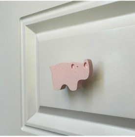 Resim Pomerol Pembe Gergedan Dolap Kulpu - Çocuk Odası, Mutfak Ve Banyo İçin Sevimli Mobilya Kulp, Kulpd 