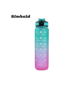 Resim 600ml/750ml/1000ml Spor Şişesi Zaman Ölçeği İle Açık Degrade Renk İçme Suyu 900-1000ml Green-b 600ml To 1000ml 900-1000ml Green-b 