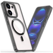 Resim Redmi Note 13 İçin 4g Magsafe Manyetik Şeffaf Telefon Kılıfı Siyah 