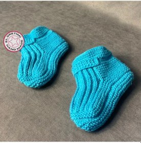 Resim Uretti - Tuğba 9352 - El Örgüsü Mavi Çocuk Patik Mavi 