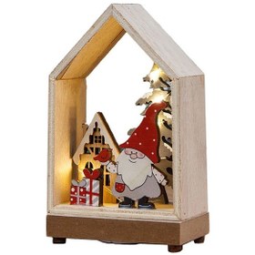 Resim Crackedice Orman Noel Baba Parlayan Kulübe Ahşap Masaüstü Süsleri Yaratıcı Dekor, A 