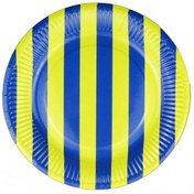 Resim Tabak Karton Çizgili Sarı Lacivert 23 Cm Pk:8 +3 