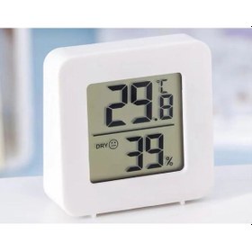 Resim Mini Lcd Dijital Sıcaklık Nem Ölçer Termometre Higrometre - Duvara Takılabilir Beyaz 