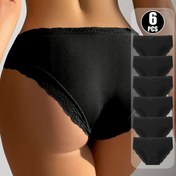 Resim 6 adet Kadınların Zarif Düz Renk Dantel Detaylı Kaburga İç Çamaşırı - Rahat Orta Bel İç Çamaşırı, Yumuşak Nefes Alabilen Kumaş, Çeşitli Renkler (Bej, Siyah, Kahverengi, Beyaz, Açık Mavi, Pembe), İç Giyim Seti, Moda İç Çamaşırı, Yumuşak Kumaş İç Çamaşırı 