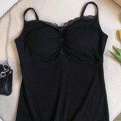 Resim Kadınlar İçin Seksi Dantel Detaylı Kolsuz Üst - Gömme Pedli, Slim Fit Yazlık Moda Üstü, Günlük ve Resmi Giyim için Çok Yönlü Tank Top, Zarif Tasarım, Pürüzsüz Kumaş, Şık Kadınlar 