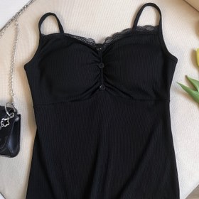 Resim Kadınlar İçin Seksi Dantel Detaylı Kolsuz Üst - Gömme Pedli, Slim Fit Yazlık Moda Üstü, Günlük ve Resmi Giyim için Çok Yönlü Tank Top, Zarif Tasarım, Pürüzsüz Kumaş, Şık Kadınlar 