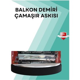 Resim Zengemtx Kare Küpeşte Uyumlu Balkon Çamaşır Askısı 25x60 Cm Beyaz Pratik 