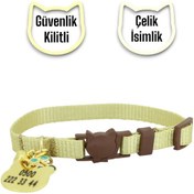 Resim Caramelos İsimli, Güvenlik Kilitli Kedi Tasması- , İsimlikli Akkk 