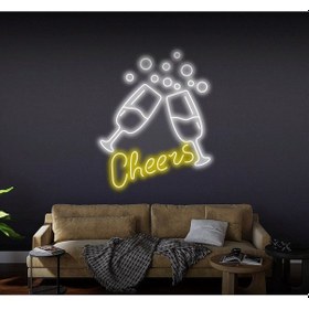 Resim Cheers Yazılı Ve Şekilli Neon Tabela Beyaz 