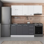Resim Minar 220 Cm Mutfak Dolabı Beyaz Antrasit 220-A8 