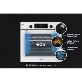 Resim Tommatech TAF6005WS Ankastre Elektrikli Fırın 60 CM Beyaz Cam 