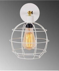 Resim Mylights Retro Rustik Beyaz Dünya Aplik Rustik Retro Mafsalı Apl Beyaz 