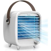 Resim Taşınabilir Klima Küçük Usb Masaüstü Hava Soğutucu Dahili Buz Kutusu Soğutma Fanı Güçlü Rüzgar Gece Lambası Özellikleri Qd78fj Beyaz 