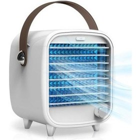 Resim Taşınabilir Klima Küçük Usb Masaüstü Hava Soğutucu Dahili Buz Kutusu Soğutma Fanı Güçlü Rüzgar Gece Lambası Özellikleri Qd78fj Beyaz 