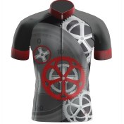 Resim Freysport Crank-08 Bisiklet Forması Kısa Kol - Siyah, Kırmızı 