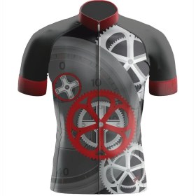 Resim Freysport Crank-08 Bisiklet Forması Kısa Kol - Siyah, Kırmızı 