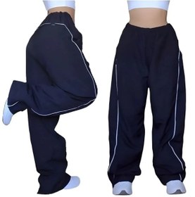 Resim goth butik Bol Kalıp Oversize Unisex Baggy Trotters Ayarlanabilir Bel Lastikli Paça Eşofman Altı 